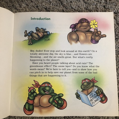 Vintage Teenage Mutant Ninja Turtles TMNT Book ABC's for a Better Planet PB - Imagen 10 de 13