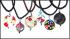 #B2 Patterned Shell Necklace Leopard Floral U Choose MADE IN USA