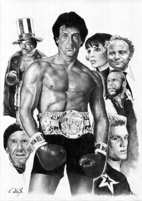 WASUBEA Plaque en métal Rocky Balboa vs Apollo Creed - Décoration murale rétro - 20,3 x 30,5 cm