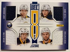 2013-14 Score Team 8s Jersey Cody Hodgson Drew Stafford Jhonas Enroth Rookie