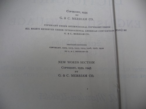 Webster's New International Dictionary 2nd Edition Unabridged Copyright 1949 - Picture 9 of 13