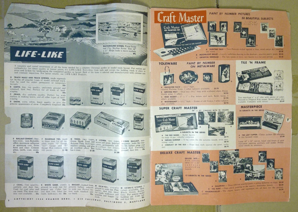 Catálogo de pasatiempos y diversión vintage 1954 para toda la familia, Kramer Bros. Hobby Foto 2 de 4