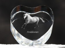 Andaluso - Foto Di Cavallo In Cristallo, Cuore Di Cristallo, Cornice Unica