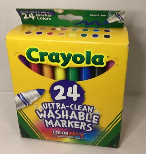 Crayola 24 Count Ultra-Clean Washable Markers ColorMAX Broadline. New In Box. - 第 4/6 張圖片