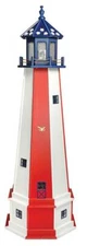 OLD GLORY FLAG LIGHTHOUSE - Red White & Blue Stars & Stripes Working Light USA