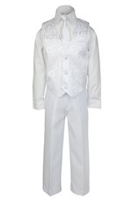 Boy Teens Christening Baptism Communion Easter White Vest Suit size 5-20