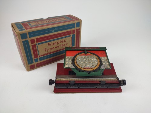 Ancienne Machine à écrire Jouet Simplex Modèle A35 - Tôle - Début 1900 États-Unis