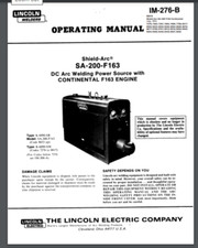 Lincoln SA-200 f163 Continental motore saldatore manuale ricambi 1993 rilegato a pettine