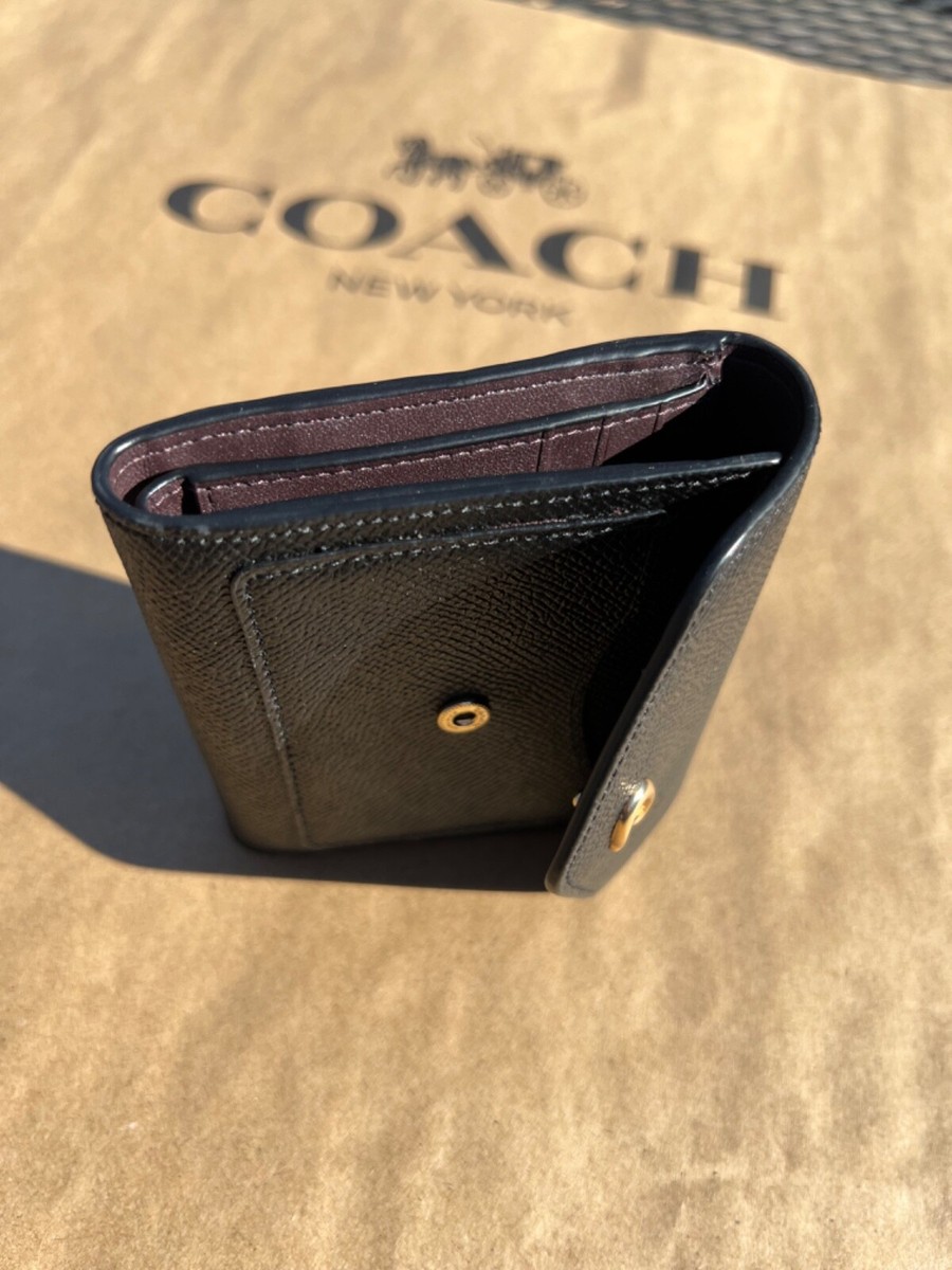 Coach Wyn C2328 Small Wallet in Crossgrain Leather Brass
