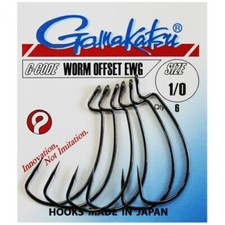 Gamakatsu Offset EWG Worm Hooks Black Weedless Texas Carolina Rig Fishing