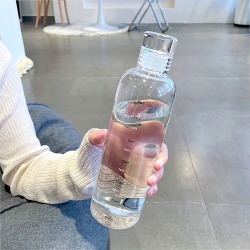 Portable Drinking Cup Fitness Transparent Water Bottle Clear Travel - Picture 3 of 11