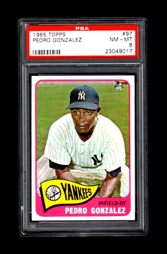 1965 Topps #97 Pedro Gonzalez New York Yankees PSA 8 NM-MT