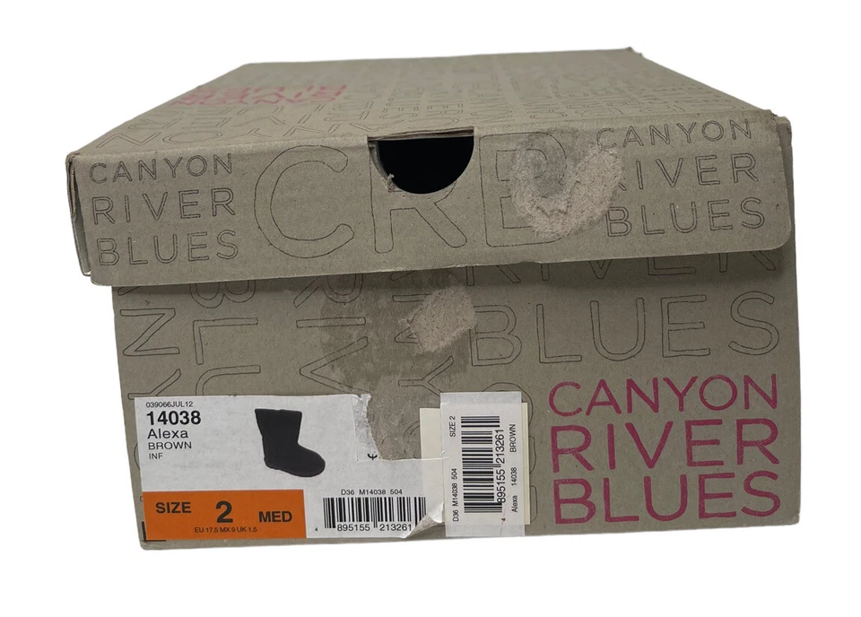 NEW Baby Girls Canyon River Blues Alexa Brown Faux Suede Sherpa Warm Boots Sz 2 - Image 4 of 4