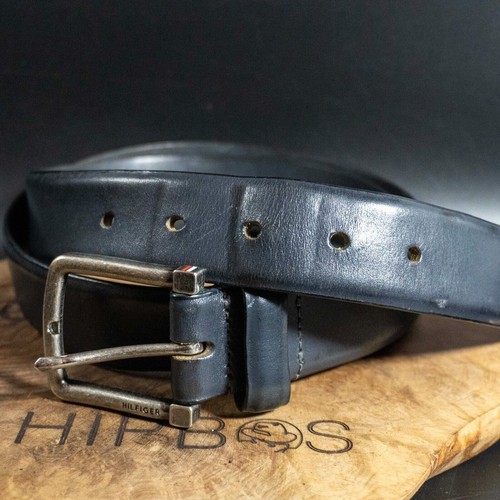 Tommy Hilfiger Mens Belt Vintage Leather Jeans Belt Blue Size L - Picture 5 of 6