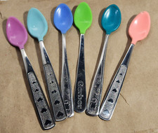 VTG 6 PC STAINLESS Baby Spoons Gerber Munchkin 80's The First Year silicone BOWL