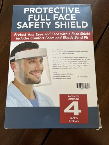 Protective Full Face Safety Shield 4 Pack New - Picture 2 of 4
