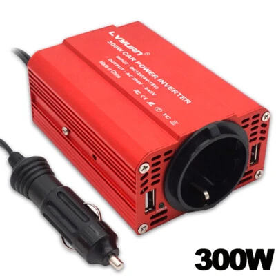 LVYUAN DC 12V auf AC 230V 300W Auto Spannungswandler Wechselrichter Inverter 2USB