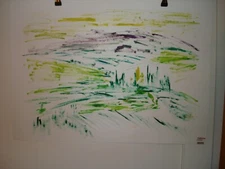 Abstract representation "spring" by Hugo Joswig Koblenz - oil / painting cardboard -p009