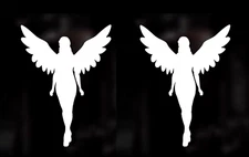 Guardian Angel Wings Love 2 White Vinyl Decals Car Truck Windows laptop notebook