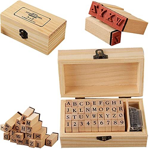Timbro Numeri 36 Pezzi Timbri In Legno Timbro Di Lettere Grande Timbro (Y0F) - Foto 1 di 1