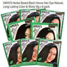 AMIN'S Herbal Based Black Henna Hair Dye Natural, Long-Lasting Color Shine