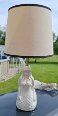 BEAUTIFUL Mermaid Creamy White Ceramic Lamp