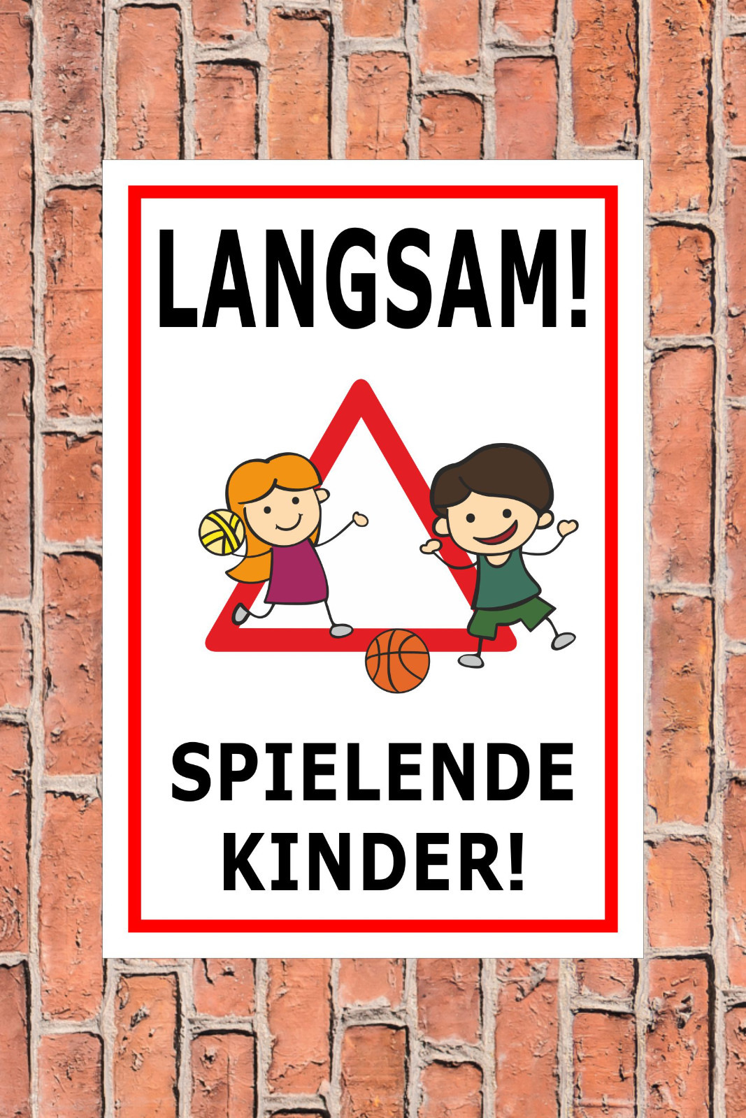 „Vorsicht Kinder“ Aufkleber – 30x21 Cm, Wetterfest, UV-beständig, Aus Vinyl Für Spielstraßen
