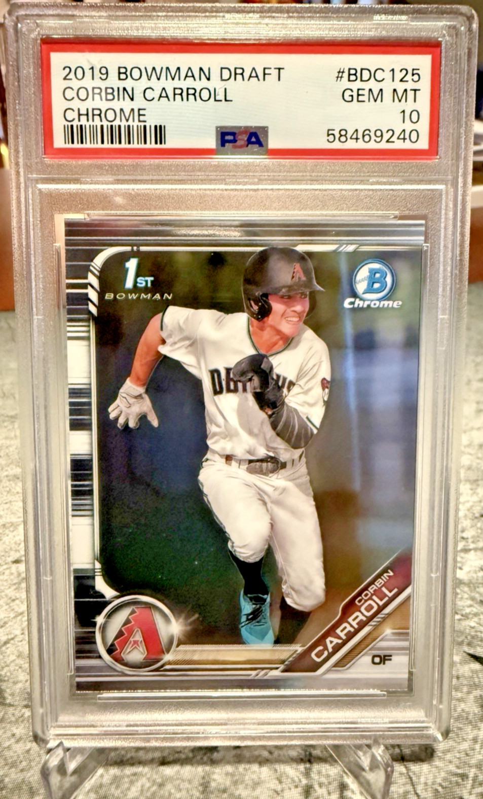 2019 Bowman Draft Chrome #BDC125 Corbin Carroll 1st Prospect PSA 10 Diamondbacks