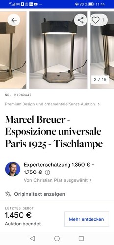 Designer Lampe Marcel Breuer - Bild 12 von 12