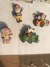 Rare Bundle Noddy Tessie Bear Big Ears Rupert The Bear Rubber Pin Badges 