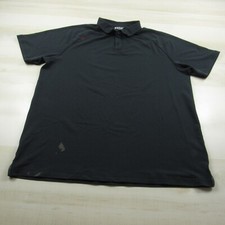 Rhone Polo Shirt Mens Large Black Retro Performance Stretch Golf Wicking