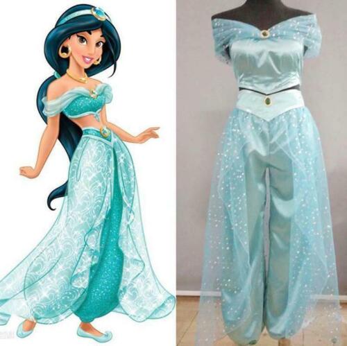Envío Celda de poder Presidente Cosplay Princesa Jazmín Aladdin Adulto Niños Fiesta Mujeres Elegante  Vestido Disfraz | eBay