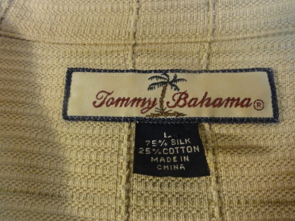 Camisa Tommy Bahama Para Hombres Grande Amarilla Abotonada Manga Corta Algodón Isla Informal Foto 4 de 4
