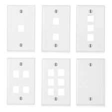 Keystone Jack RJ45 CAT Network Face Plate Wall Plate - 0 1 2 3 4 6 Port