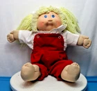 1984 Cabbage Patch Kid CPK Head #3 Blonde Hair Blue Eyes Two Dimples Green Name