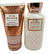 Bath & Body Works LOT 2 Pure Wonder Body Lotion Cream Exfoliating Glow Scrub