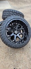 20x10 Gloss Black Wheels Rim W 33125020 Tires For Jeeps 5x127