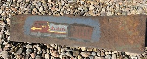 BNSF 126 (ATSF 126) Warbonnet GP60M Painted on Railroad Brake Shoe + Coal Hopper