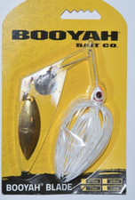 booyah blade bass pike spinnerbait 1/4oz pearl white snow gold silver blades