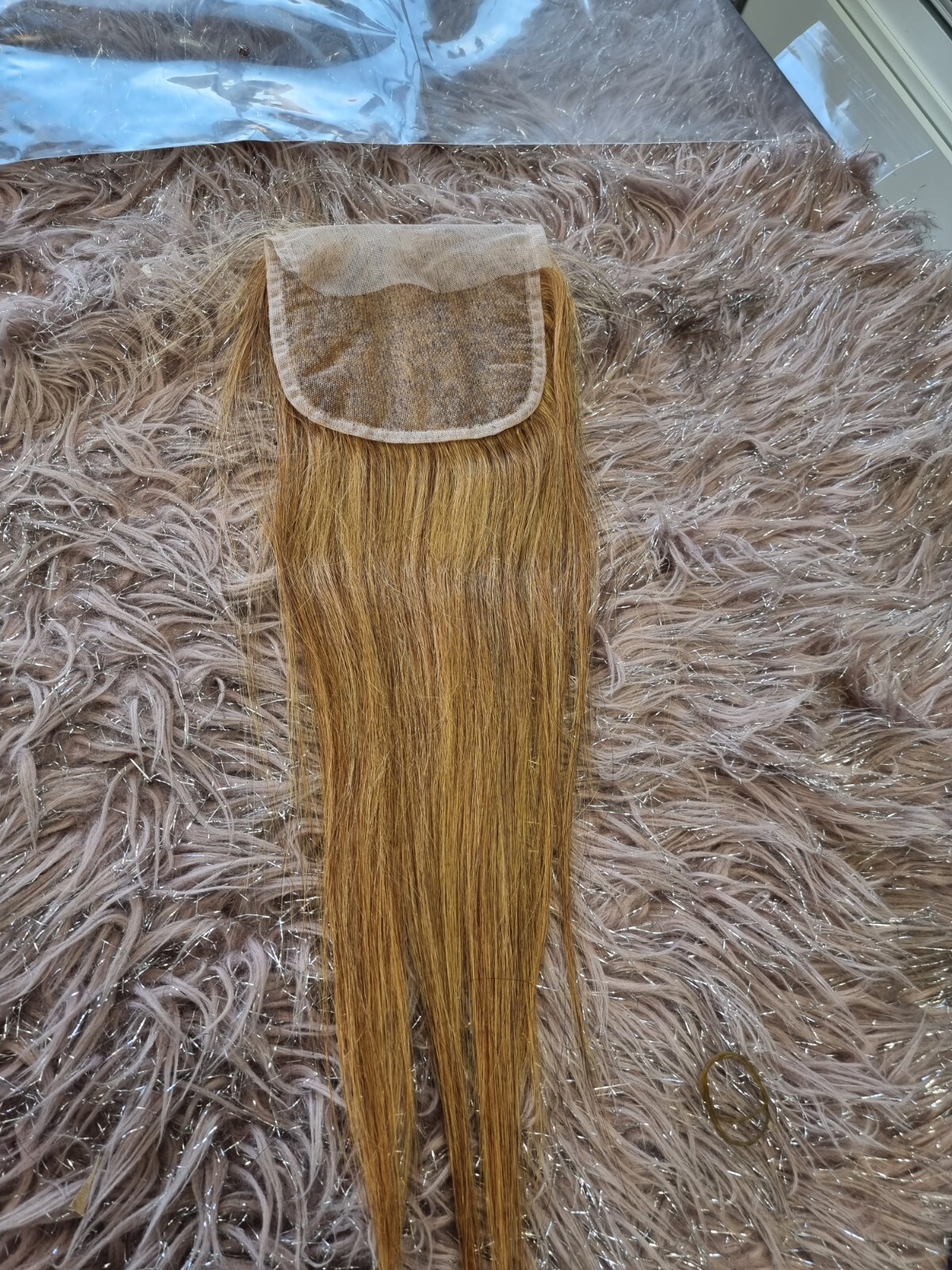 16"" BRAZILIAN VIRGIN HUMAN HAIR 5X5 WIDER LACE CLOSURE STRAIGHT HONEY BLONDE 27#