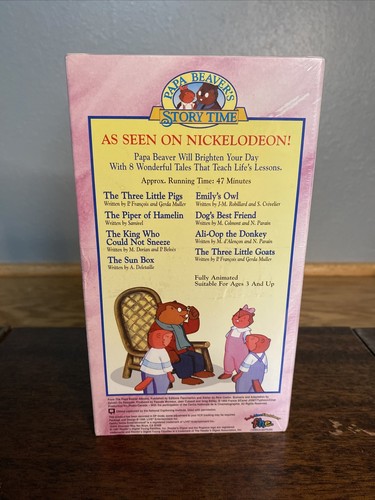 Papa Beaver's Story Time The Three Little Pigs VHS New Sealed f.h.e Nickelodeon - Picture 2 of 4