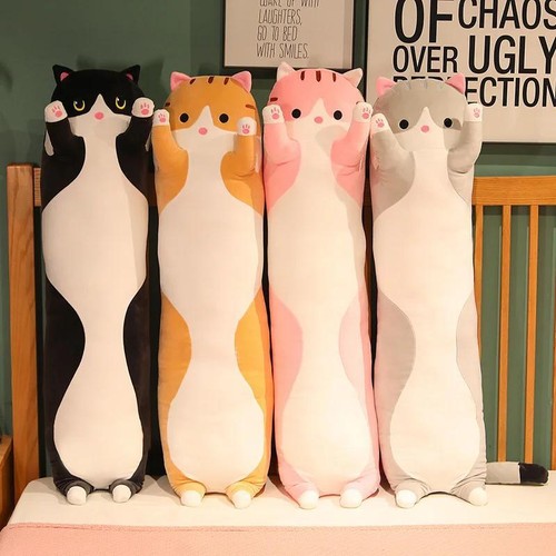 19.5in 50cm Cute Cat Plush Toy, Long Sleeping Pillow, Squishy Animal Plushie Gif - Picture 22 of 30