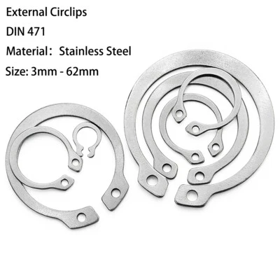 GOO BETTER Anillo de seguridad DIN 471 anillo explosivo, anillo Seeger, acero inoxidable A2 V2A 3 mm - 62 mm