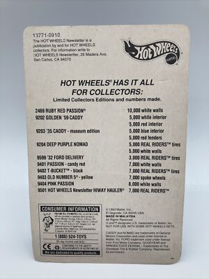 Hot Wheels Hiway Hauler Newsletter￼ Delivery ￼only 7000 Made | eBay
