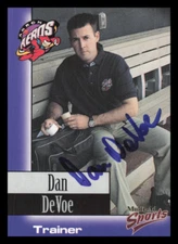 1998 Akron Aeros DAN DEVOE Signed Card autograph auto INDIANS TRAINER