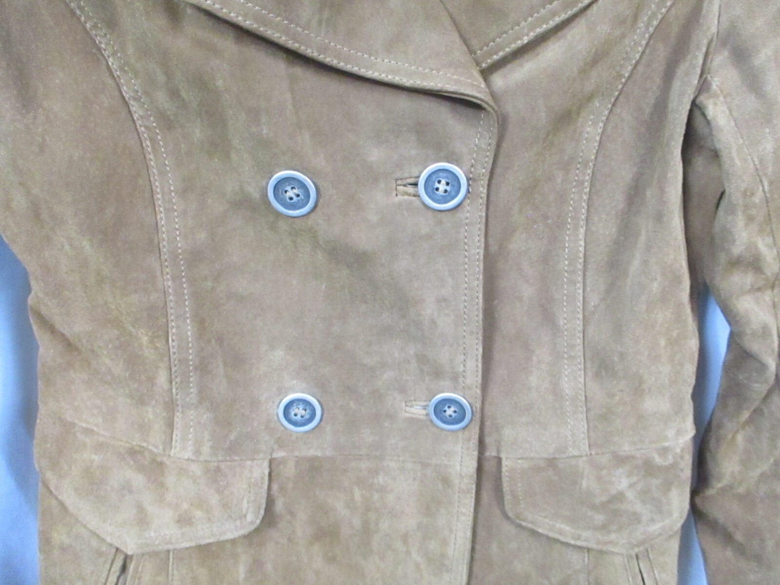 Zara Basic Womens Leather Jacket Small Brown Butt… - image 3