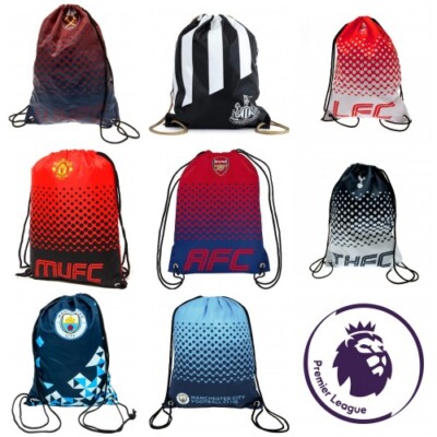 Premier League Drawstring Gym Bag Man City, Arsenal, Liverpool, Man UTD  more UK