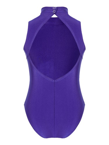 Girls Sleeveless Backless Ballet Dance Leotard Mock Neck Gymnastics Bodysuit - 第 31/54 張圖片