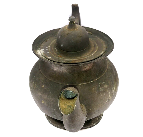 19th century vintage American Pewter Teapot Early to mid century dent READ - Picture 11 of 15