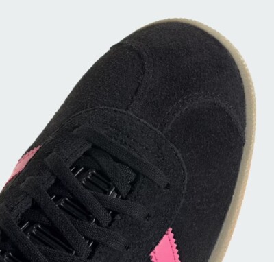 New Adidas Gazelle Suede Shoes - Black / Semi Solar Pink